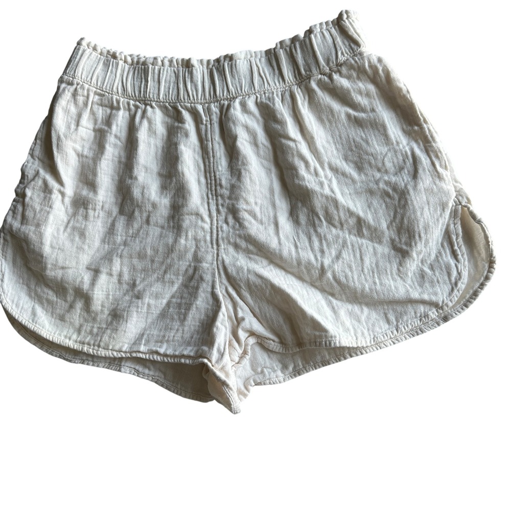 Universal Thread Short Beige Cotton Elastic Waist Casual Travel Beach Small - Picture 2 of 8